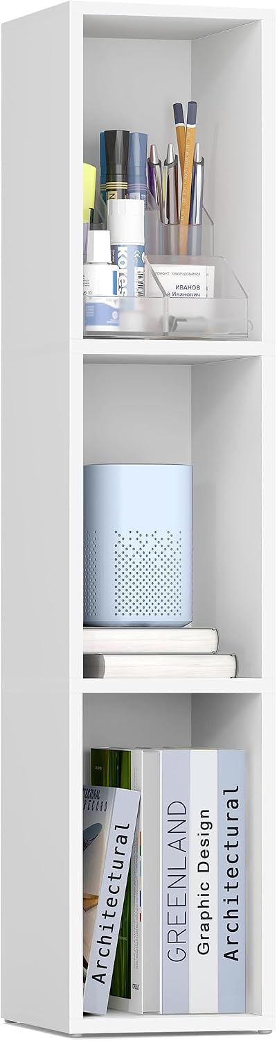 3-Tier Cloud White Open Storage Bookshelf