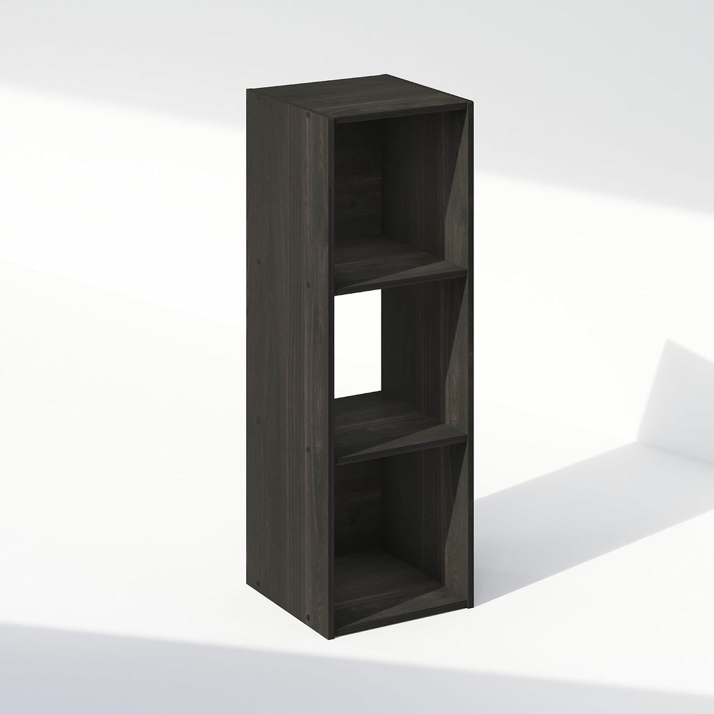 3-Cube Espresso Storage Bookshelf