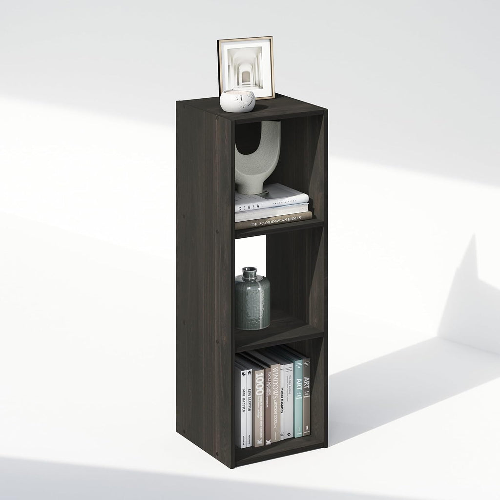 3-Cube Espresso Storage Bookshelf