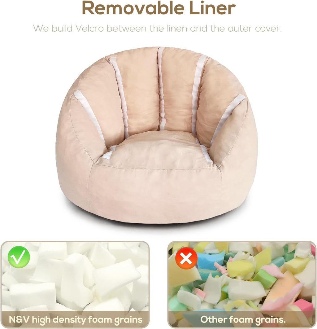 White Faux Fur Mini Kids Bean Bag Chair