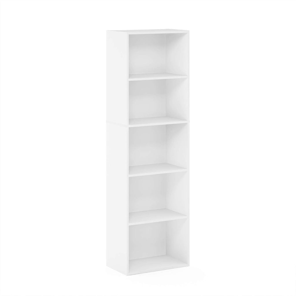 5-Cube White Open Storage Bookshelf