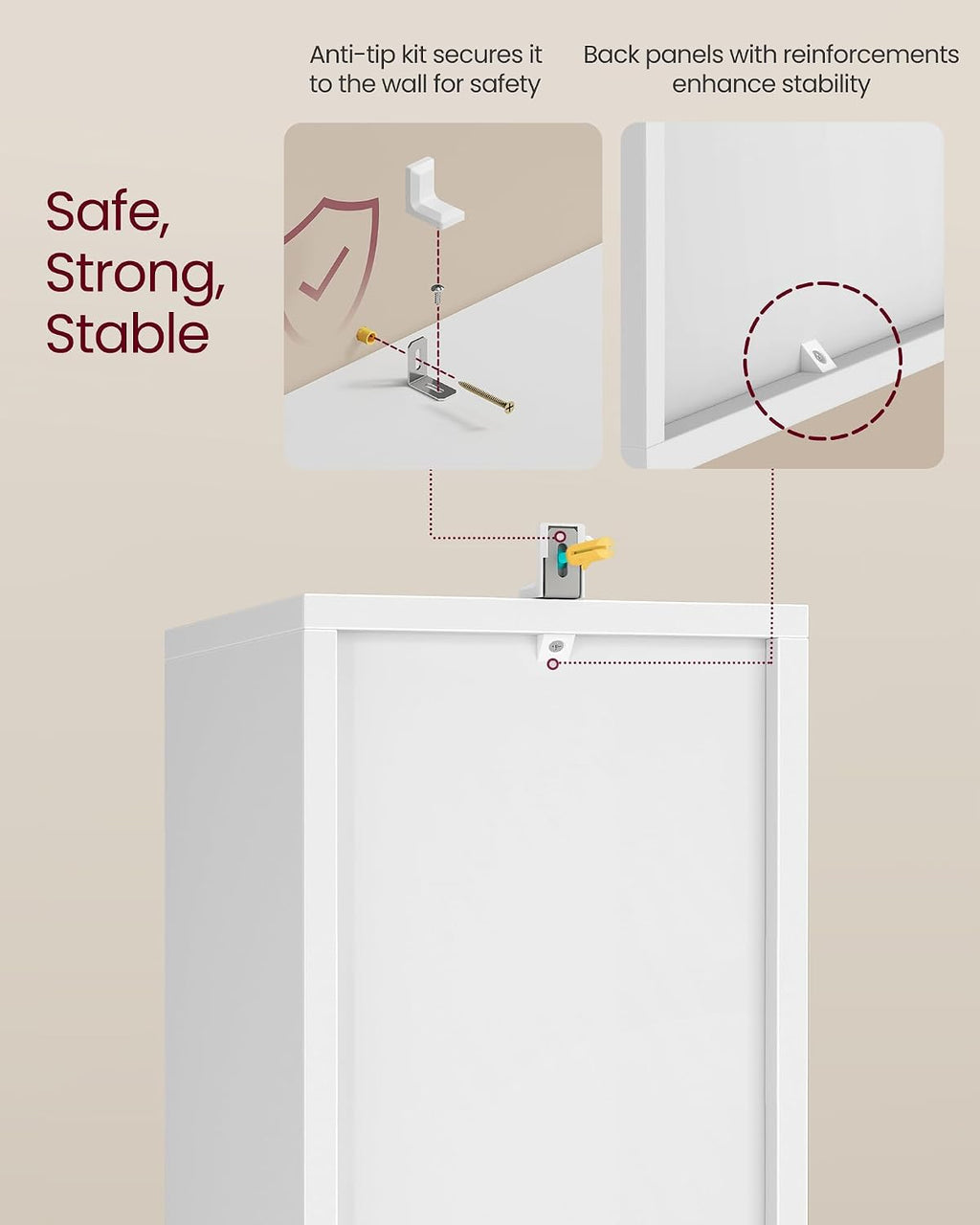 3-Tier Cloud White Open Storage Bookshelf