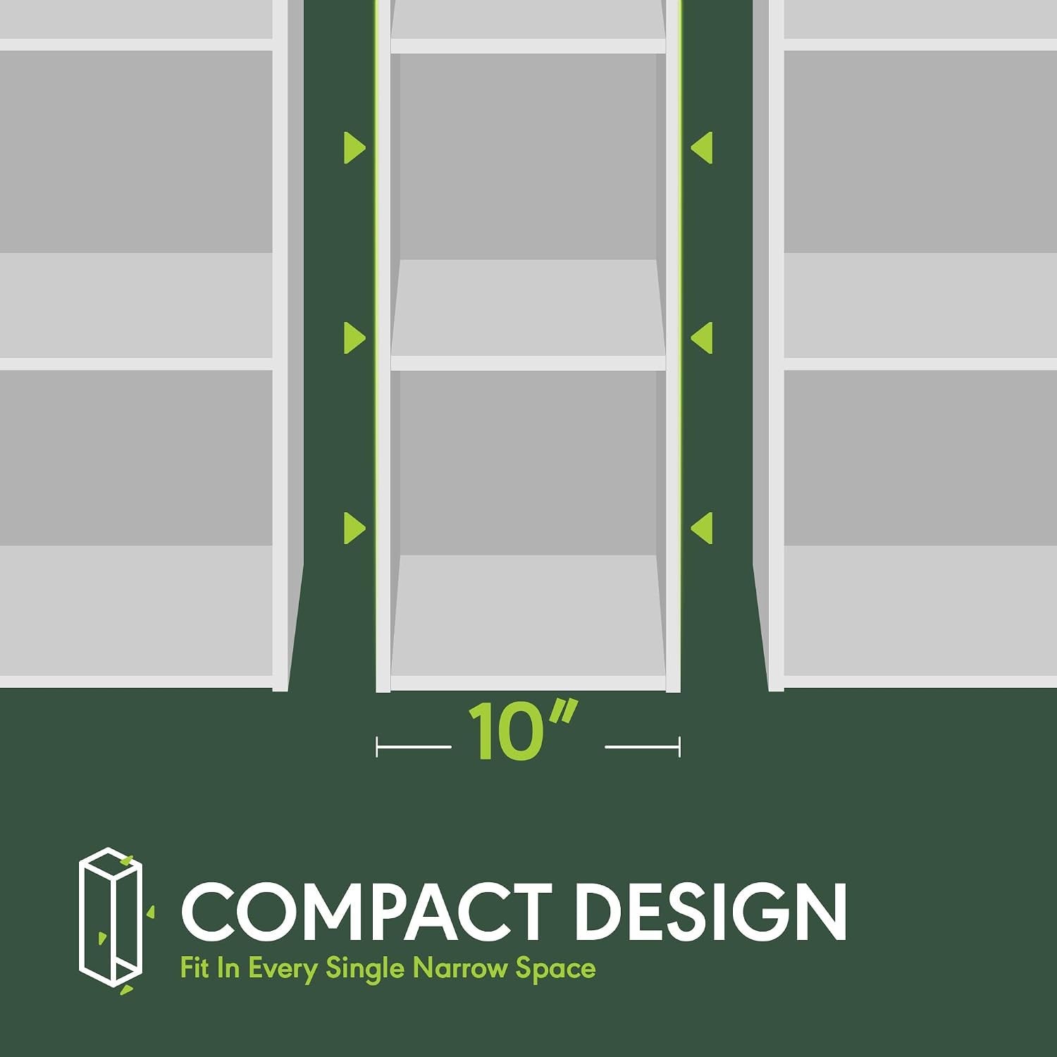 4-Tier Narrow White Standing Bookshelf