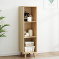 3-Cube Oak Low Open Storage Bookcase
