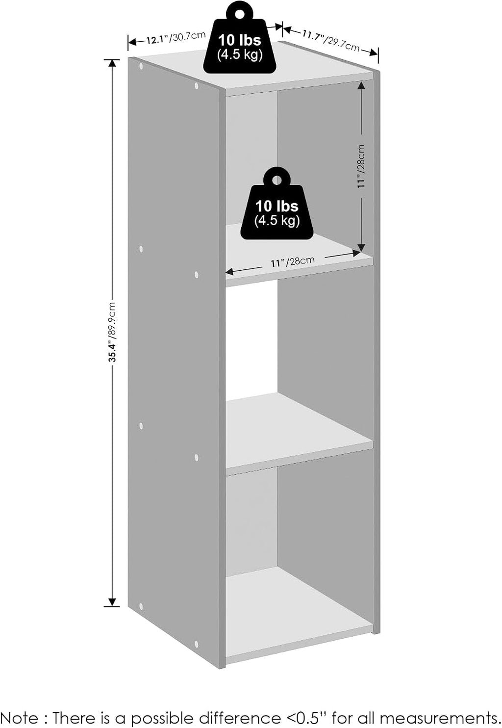 3-Cube Espresso Storage Bookshelf