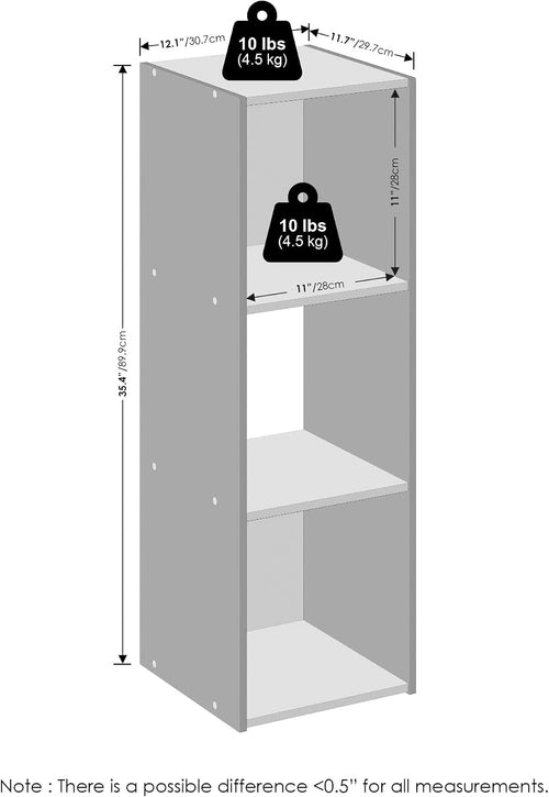 3-Cube Espresso Storage Bookshelf