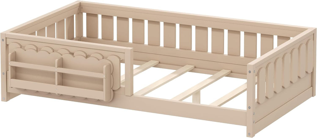 Natural Twin Storage Floor Bed