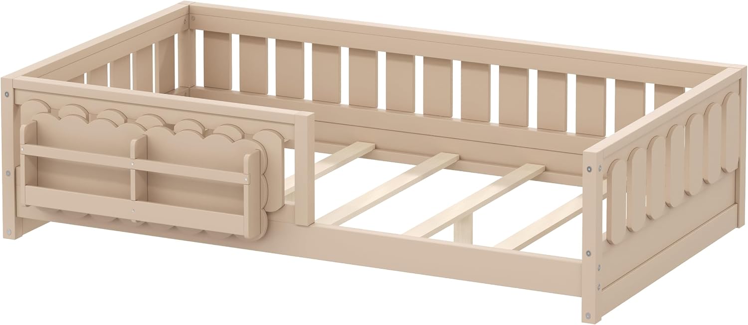 Natural Twin Storage Floor Bed