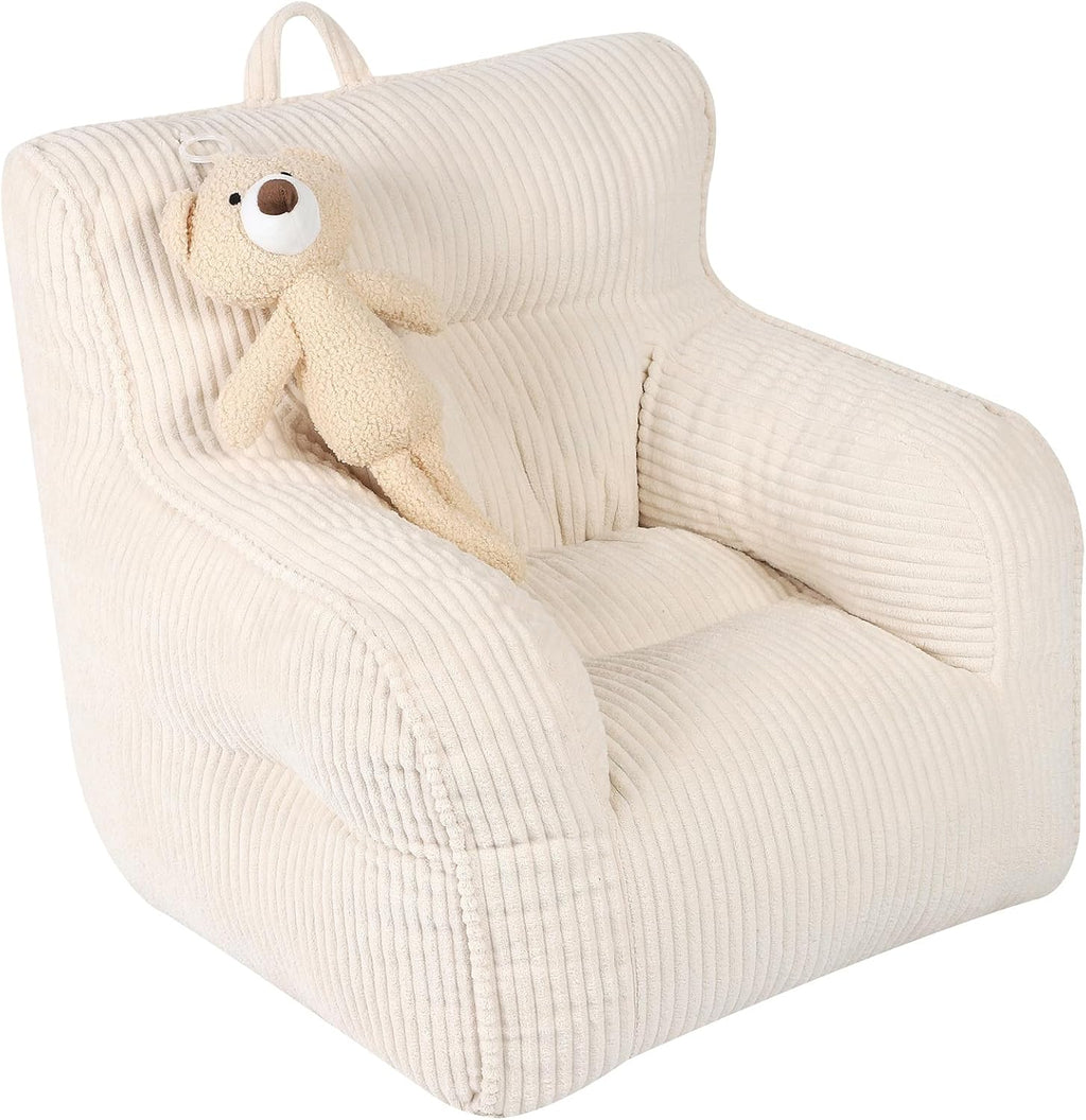 Plush Bear Kids Bean Bag Chair Beige