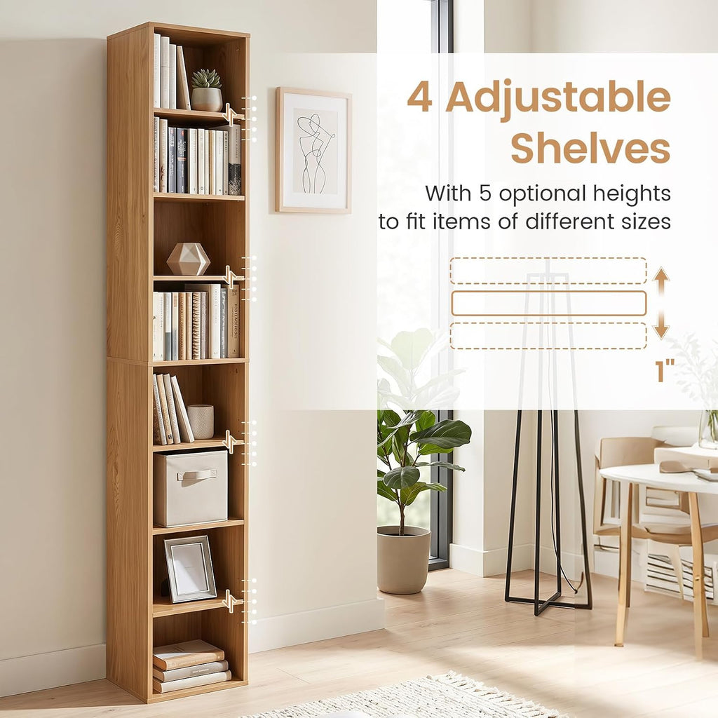 8-Cube Natural Slim Media Storage Bookcase