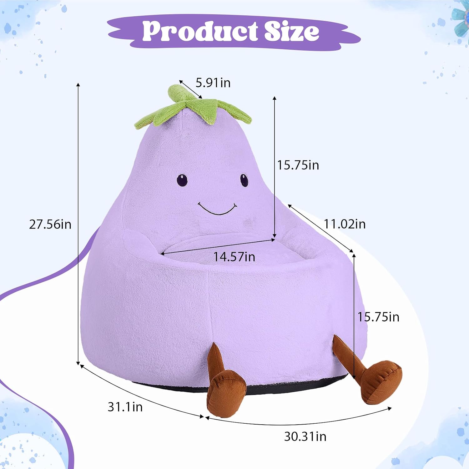 Rabbit Fur Memory Foam Bean Bag Chair