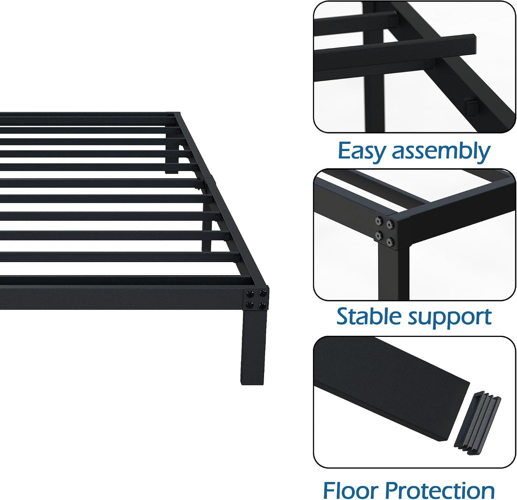 Black Low Twin Metal Bed Frame