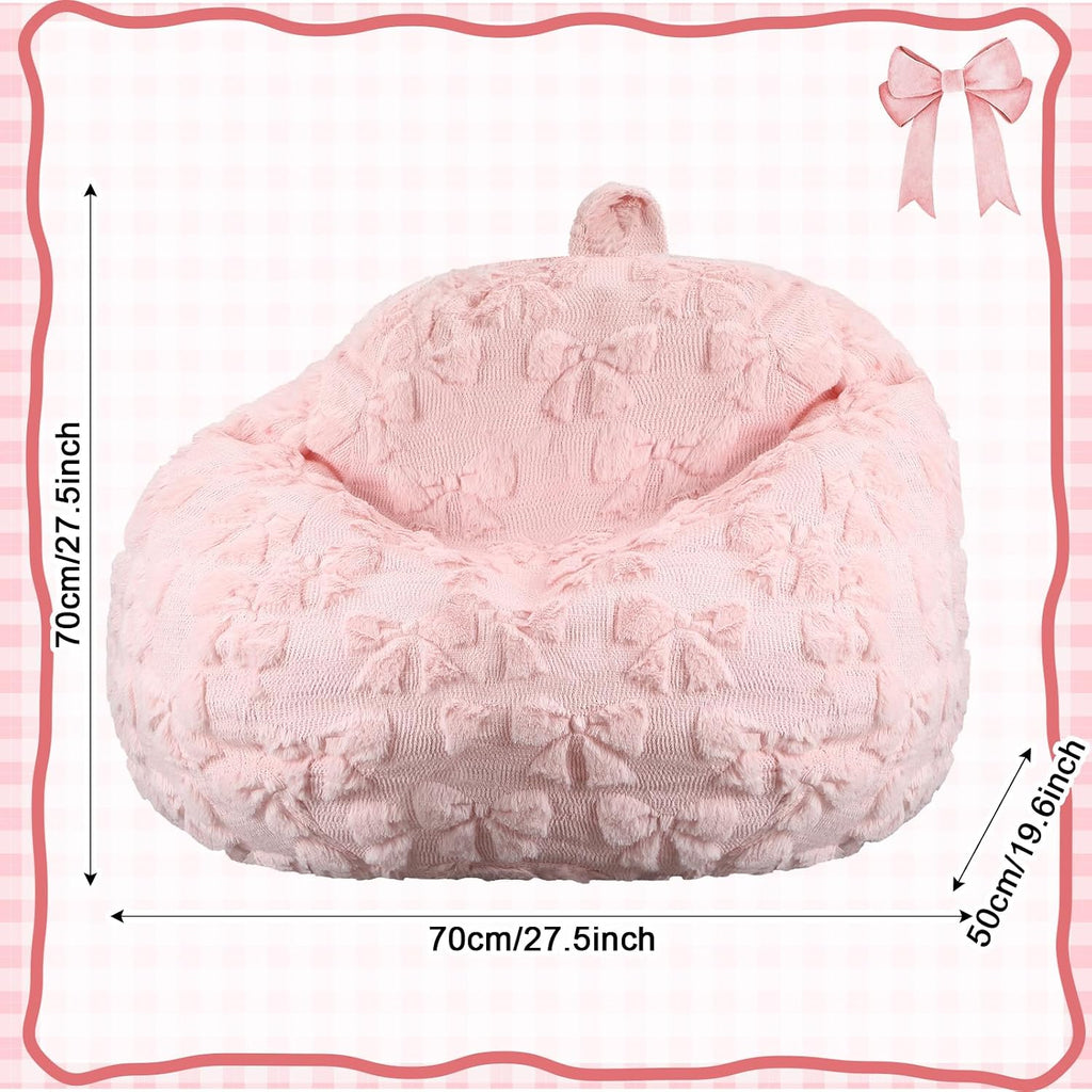 Pink Bow Storage Bean Bag Cover