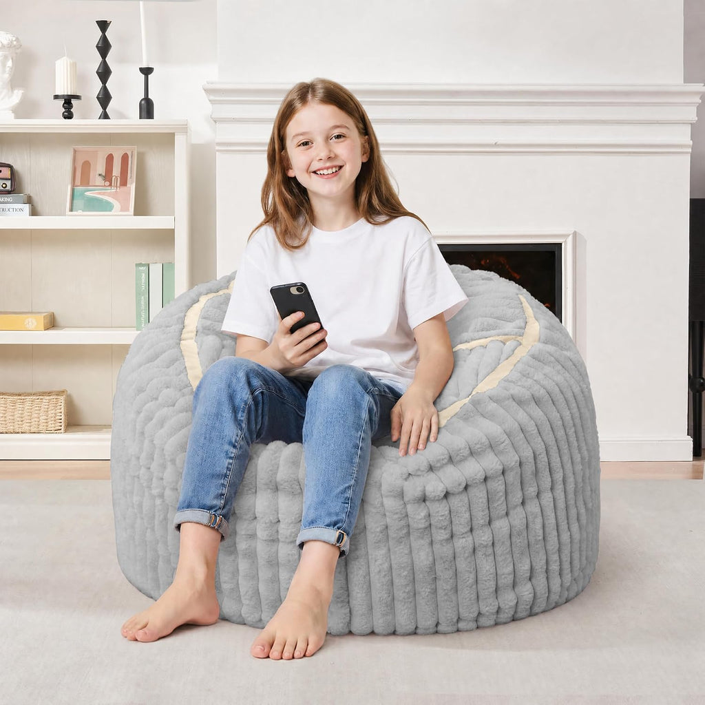Faux Fur Memory Foam Small Bean Bag Chair