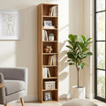 8-Cube Natural Slim Media Storage Bookcase