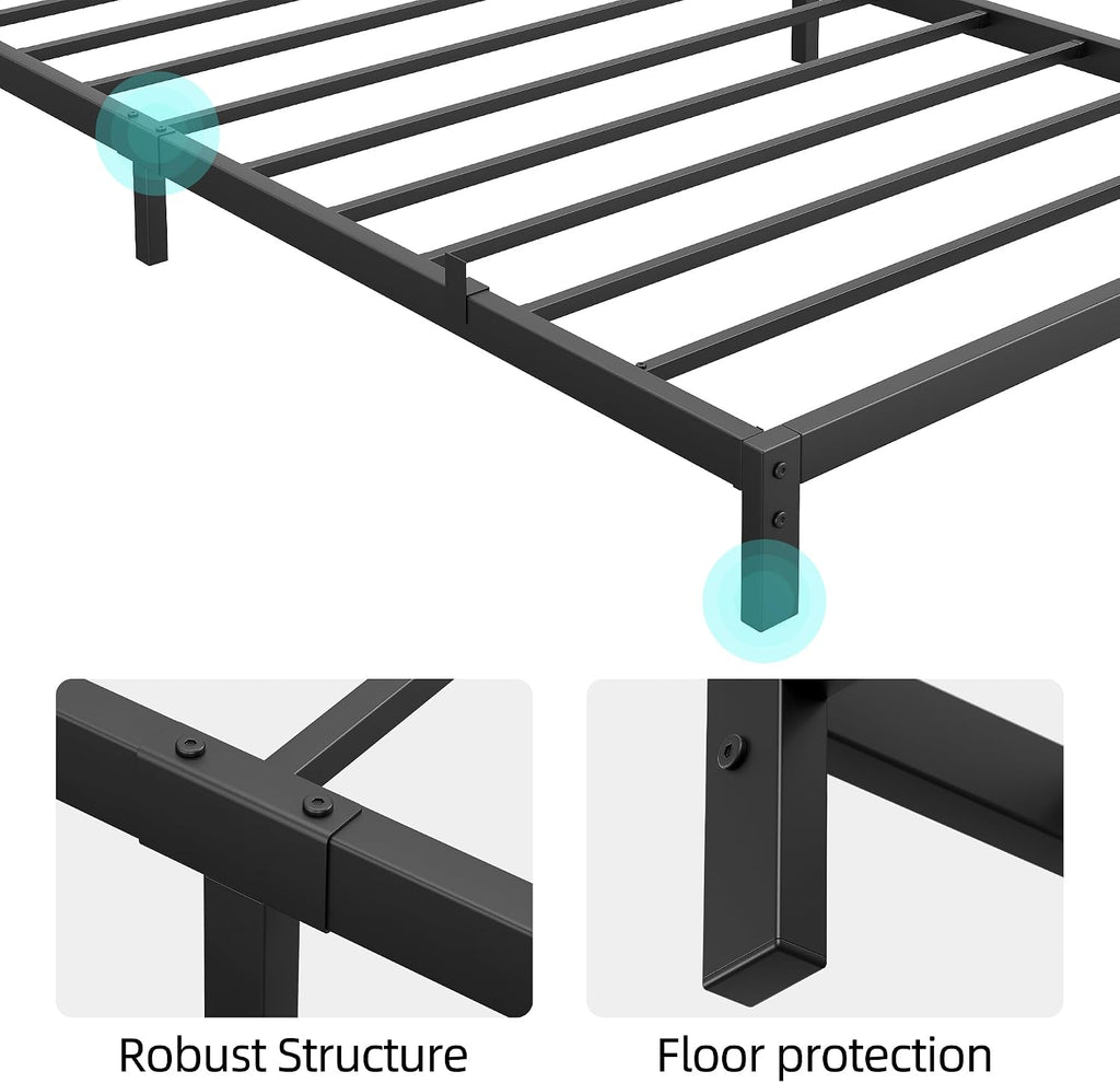 Metal Twin Storage Platform Bed Frame
