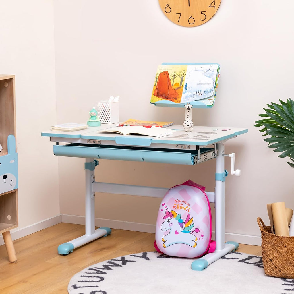 Blue Adjustable Ergonomic Kids Study Desk
