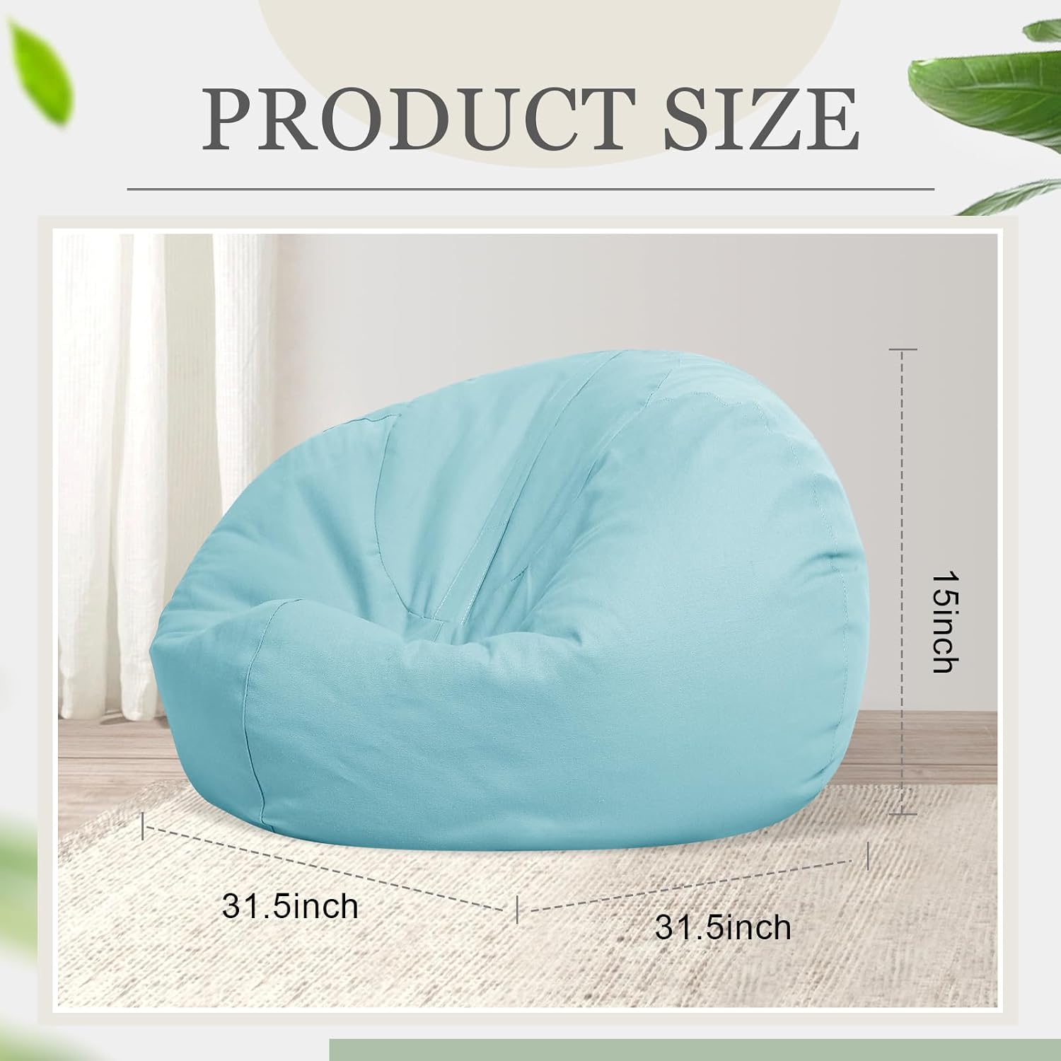 2Pcs Cotton Toy Storage Bean Bag Covers