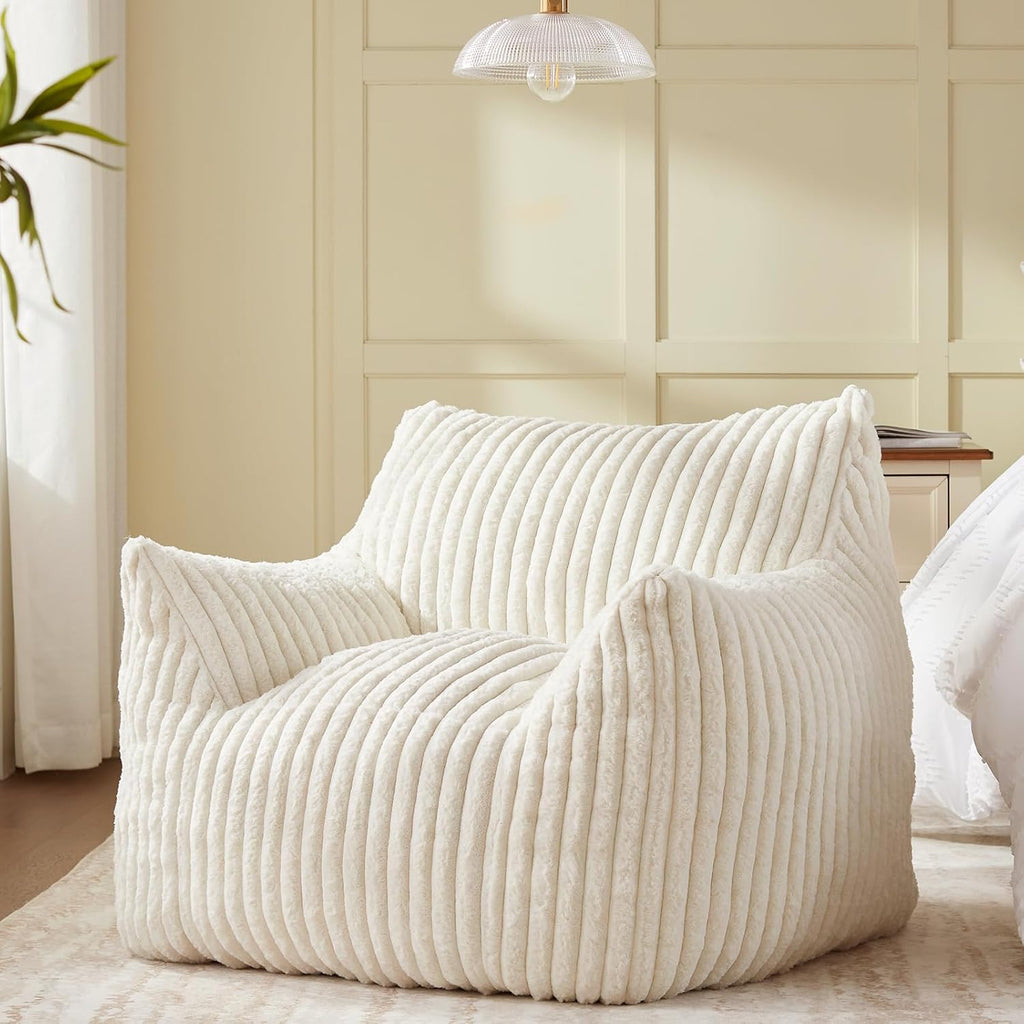 Faux Fur Armrest Memory Foam Bean Bag