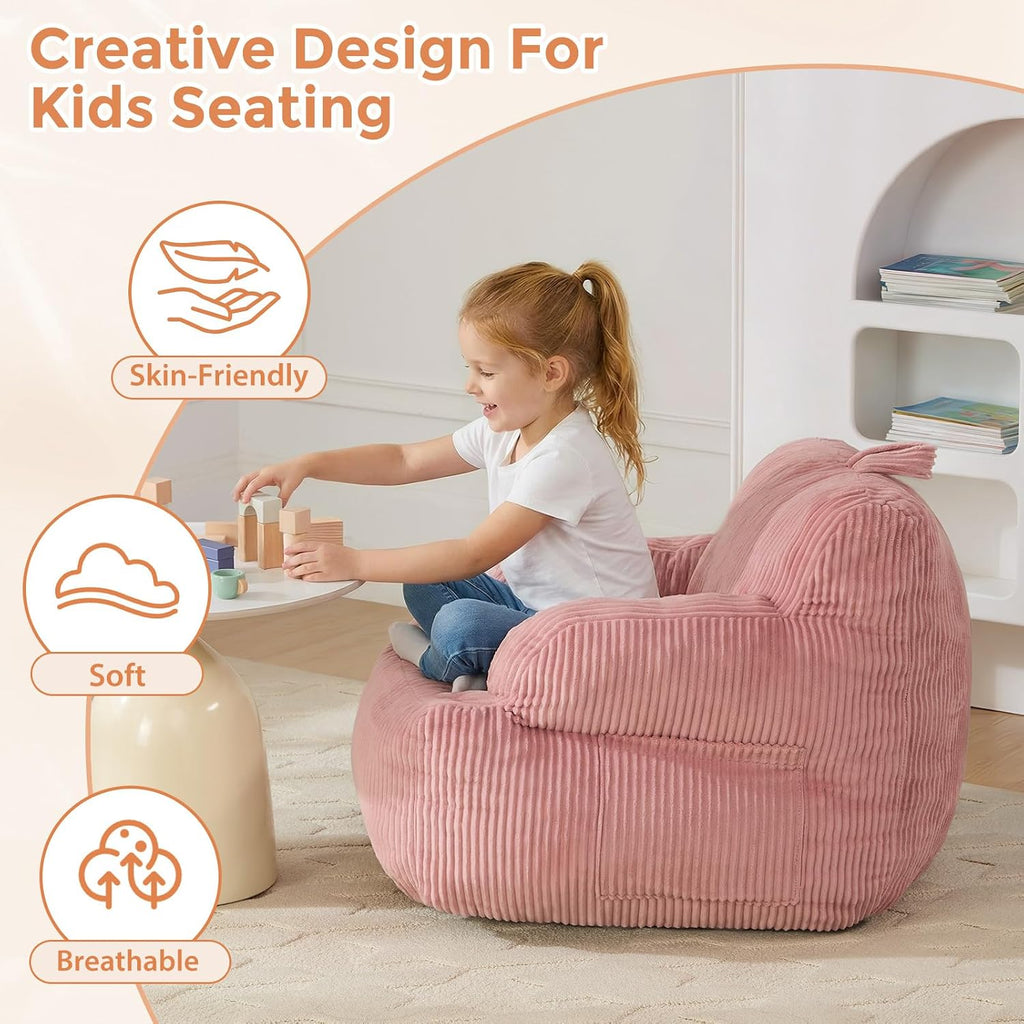 Pink Kids Armrest Bean Bag Chair