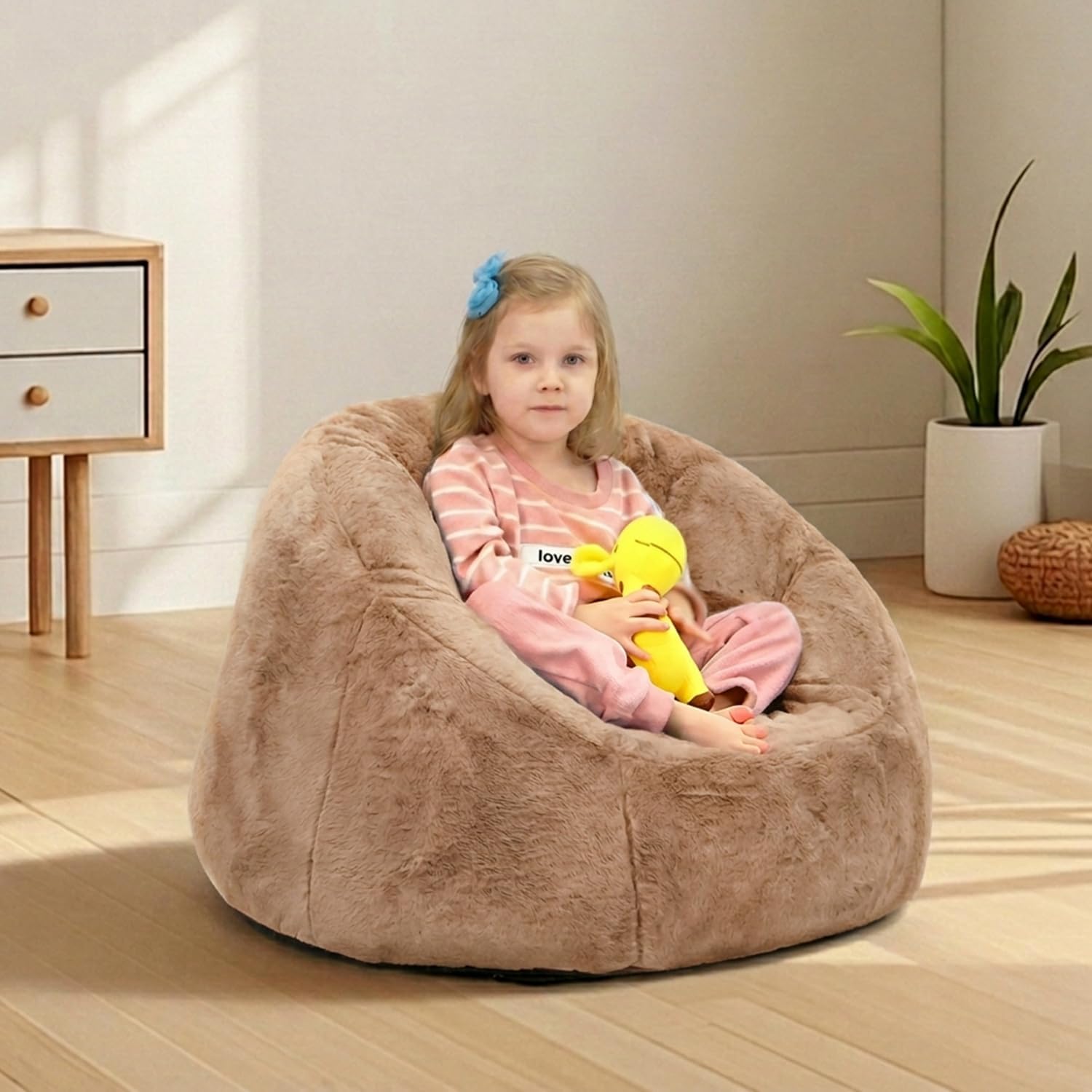 Faux Fur Small Kids Bean Bag Chair