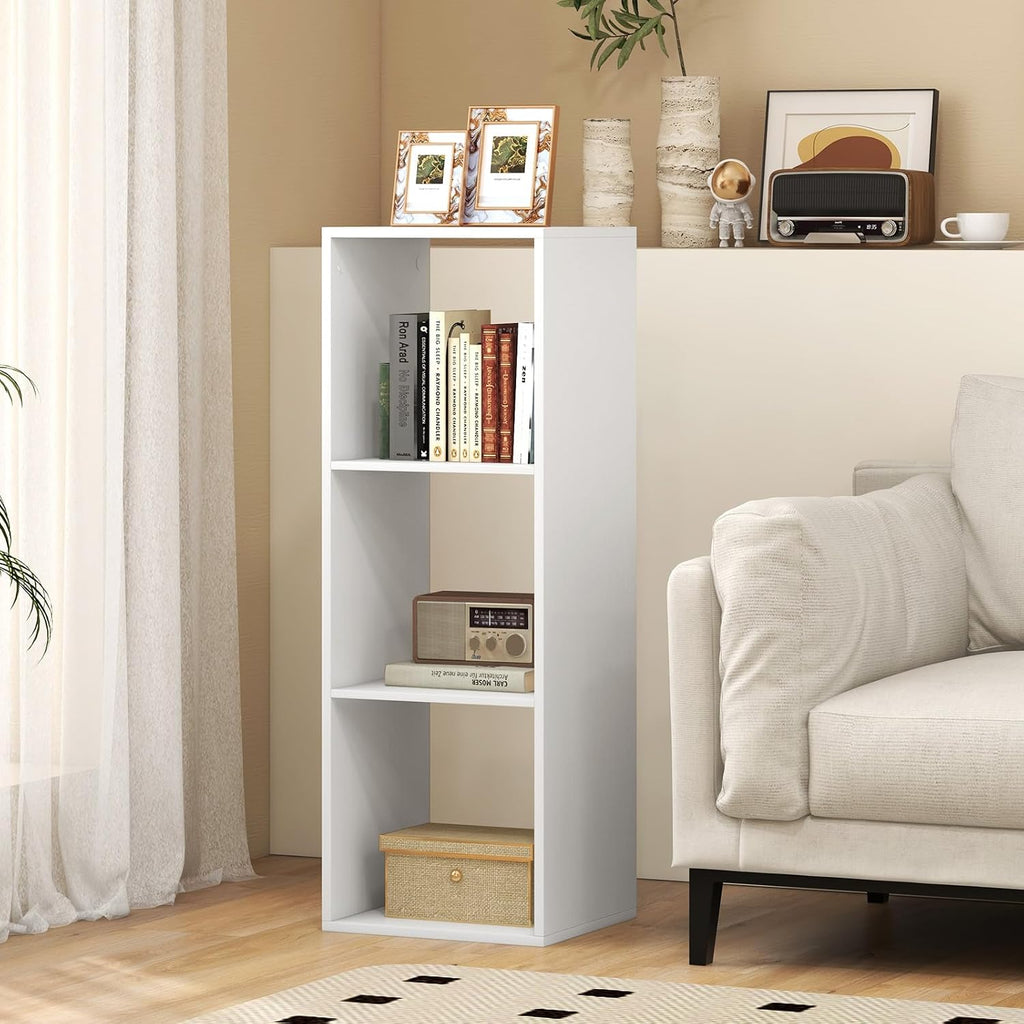 3-Cube White Freestanding Storage Bookcase
