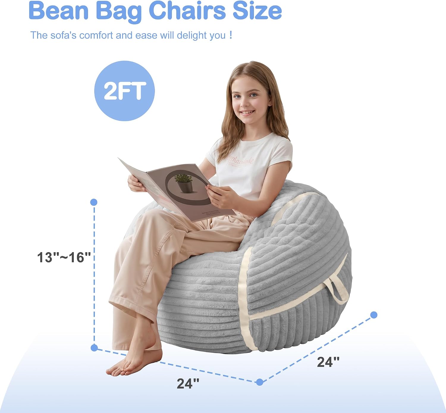 Faux Fur Memory Foam Small Bean Bag Chair