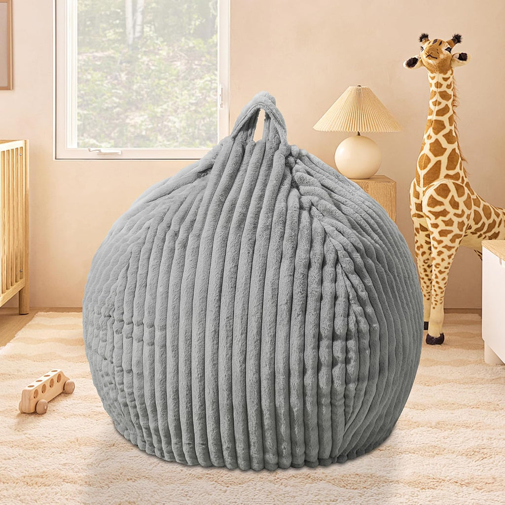 Stripe Plush Memory Foam Small Bean Bag Chair