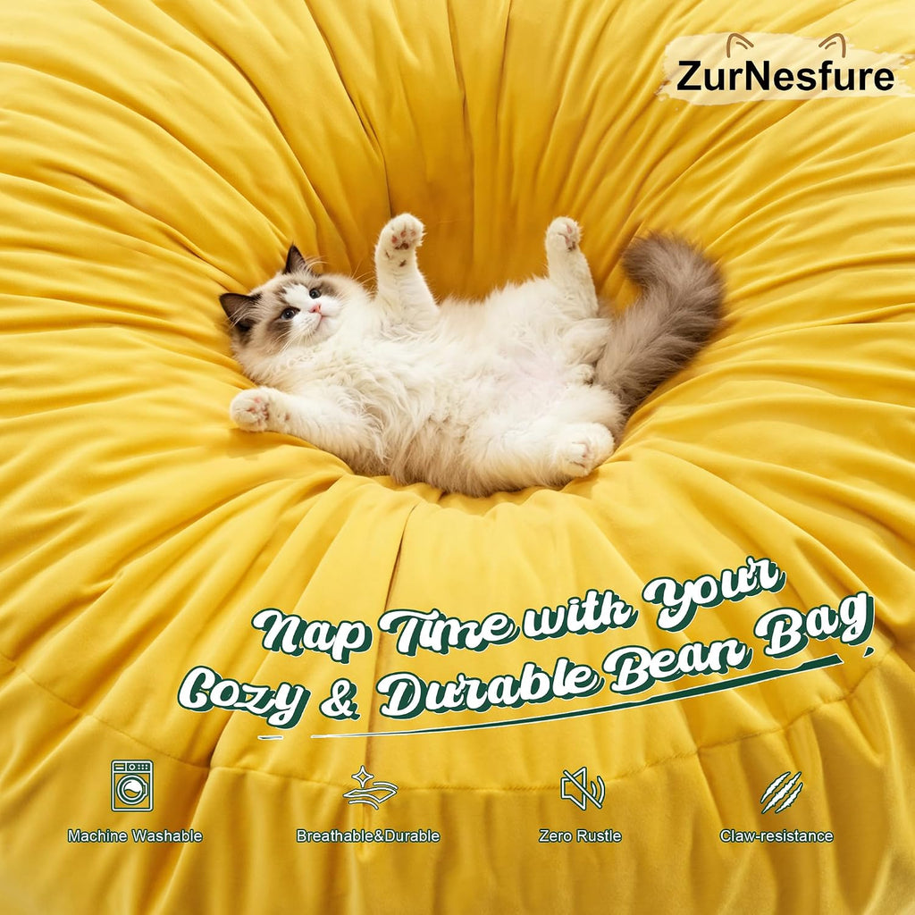 Yellow Teardrop Bean Bag Chair