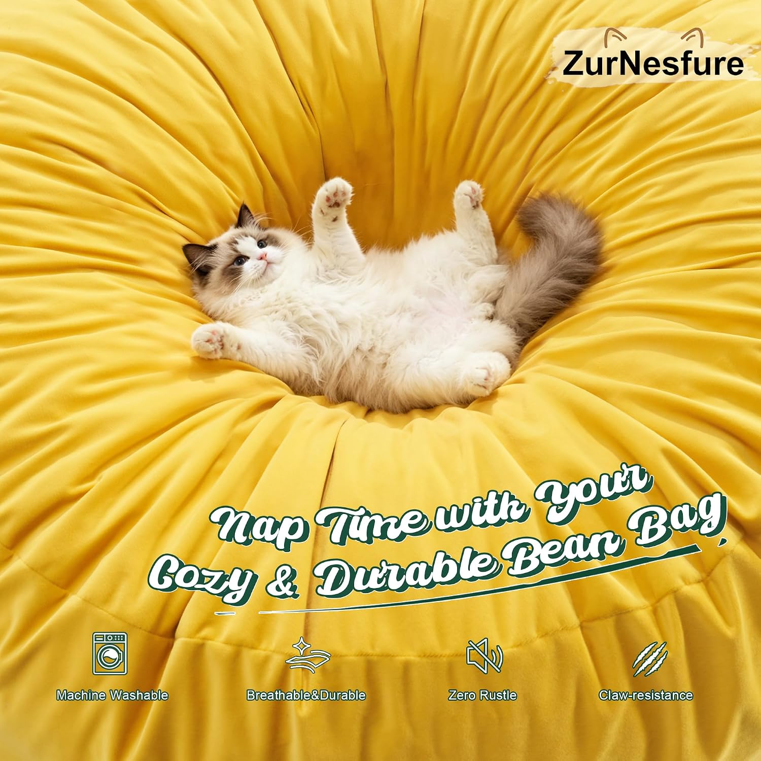 Yellow Teardrop Bean Bag Chair