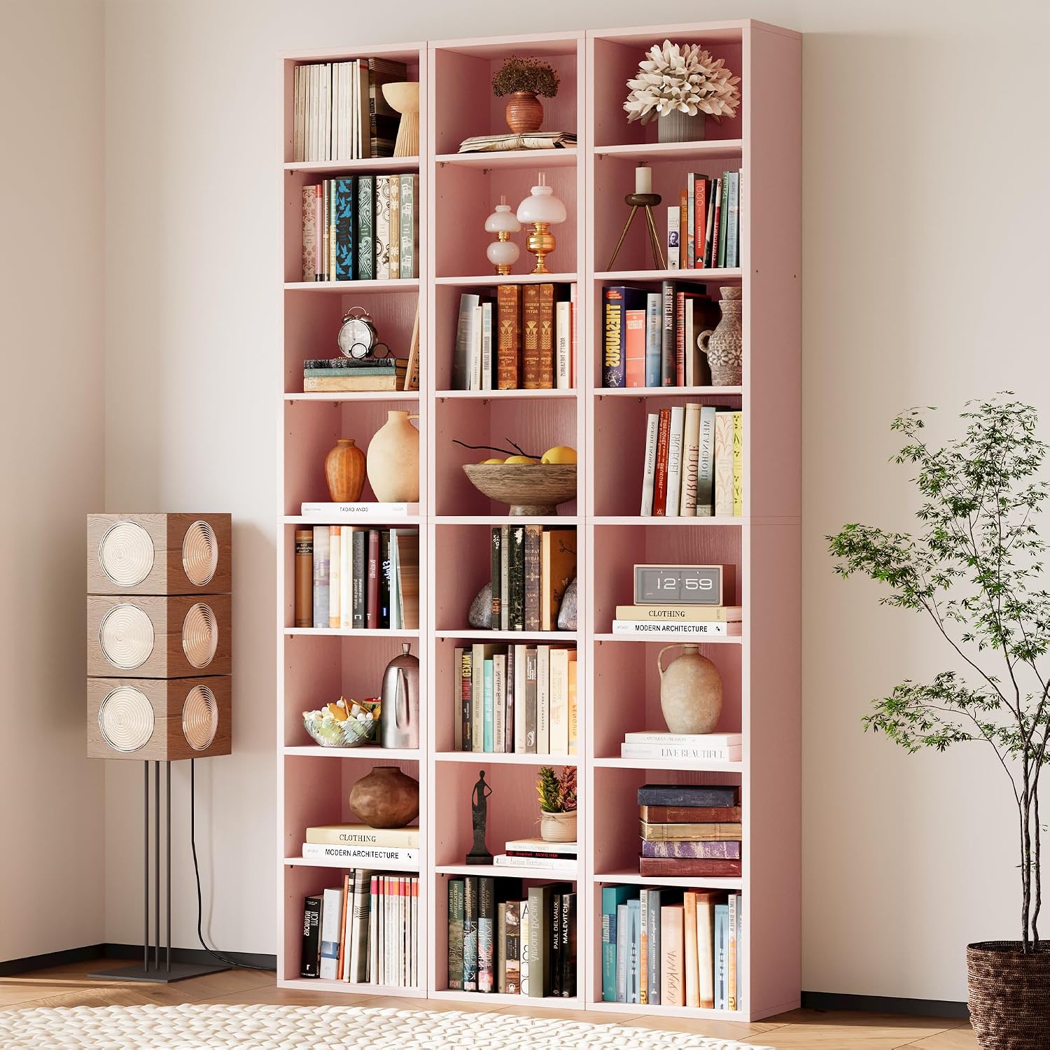 8-Tier Tall Narrow Corner Bookshelf
