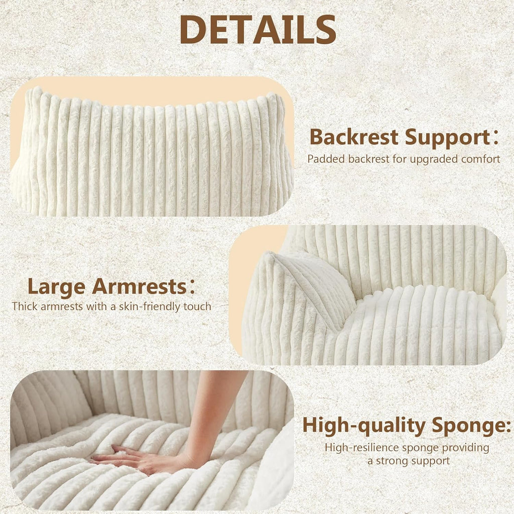 Faux Fur Armrest Memory Foam Bean Bag