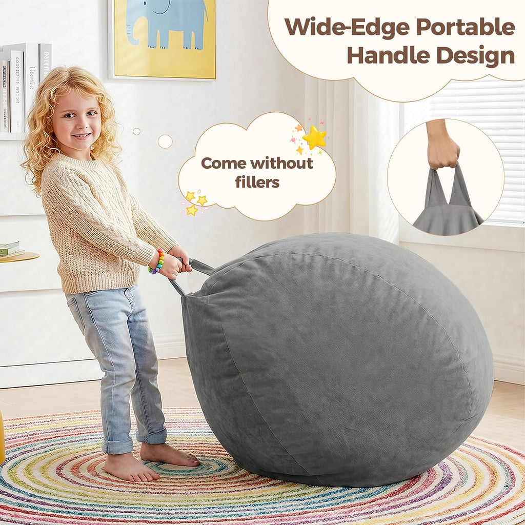 Velvet Kids Storage Bean Bag Cover