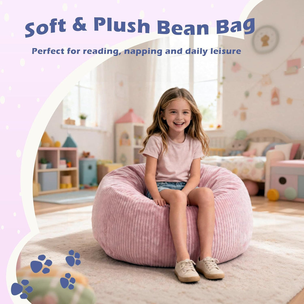 Corduroy Memory Foam Kids Bean Bag Chair