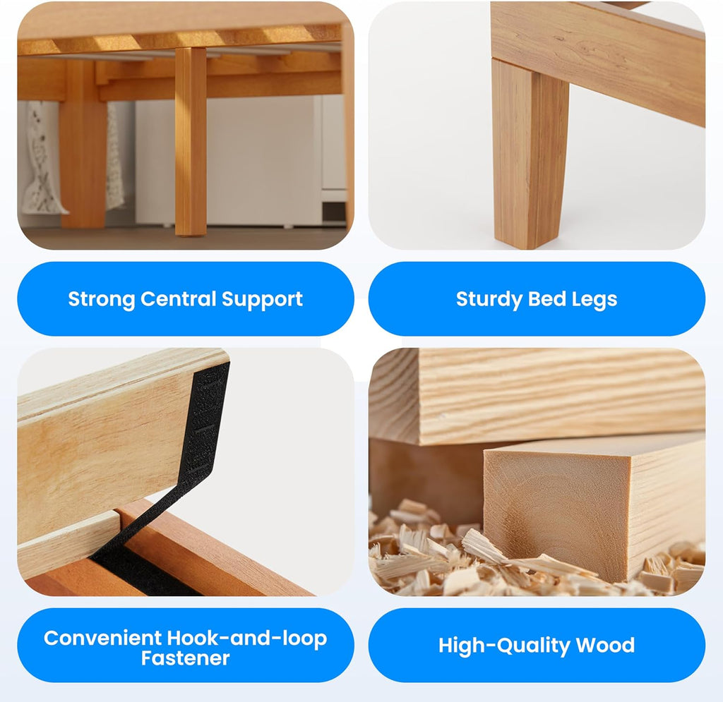 Pine Twin Storage Wood Bed Frame