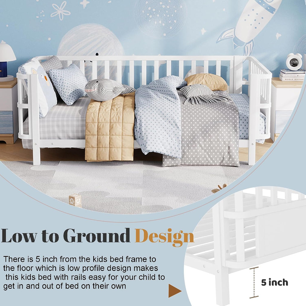 White Montessori Twin Kids Bed