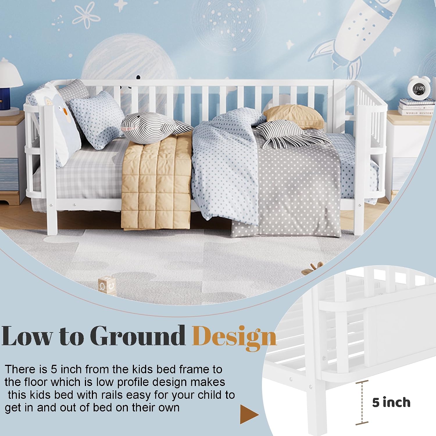 White Montessori Twin Kids Bed