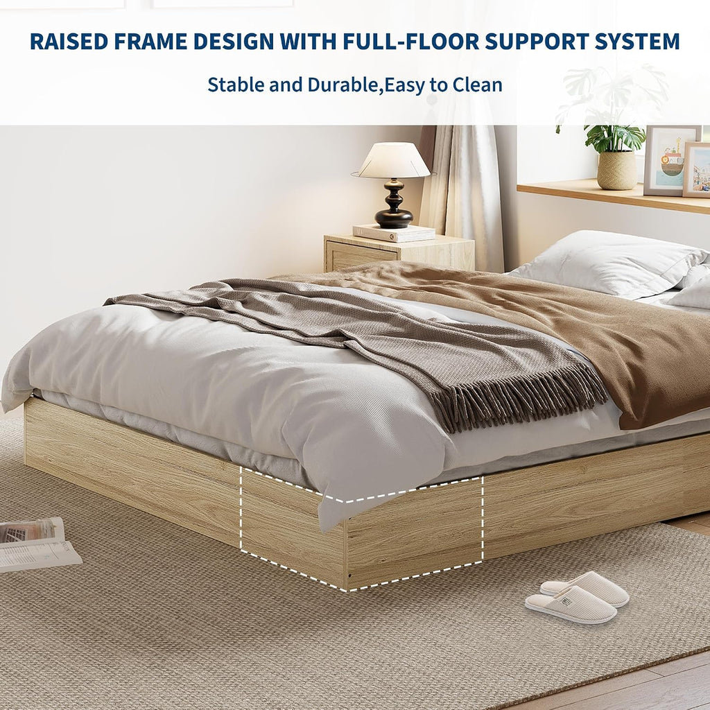 Wood Queen Platform Bed Frame