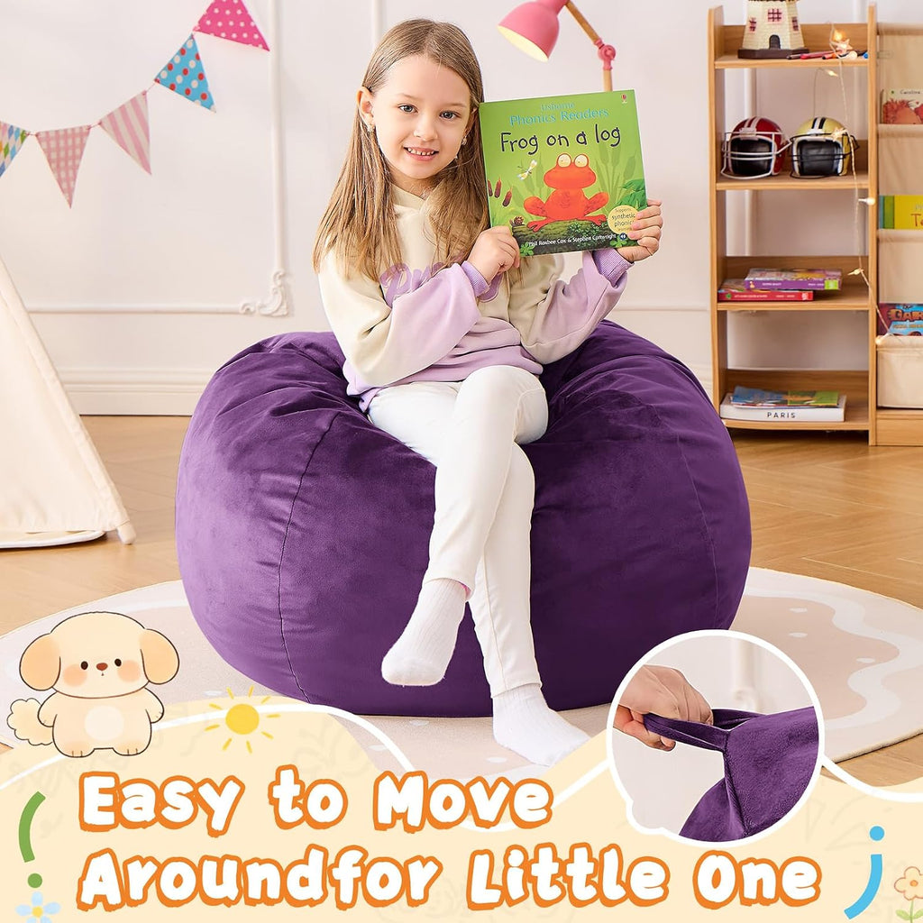 Memory Foam Kids Round Bean Bag Chair