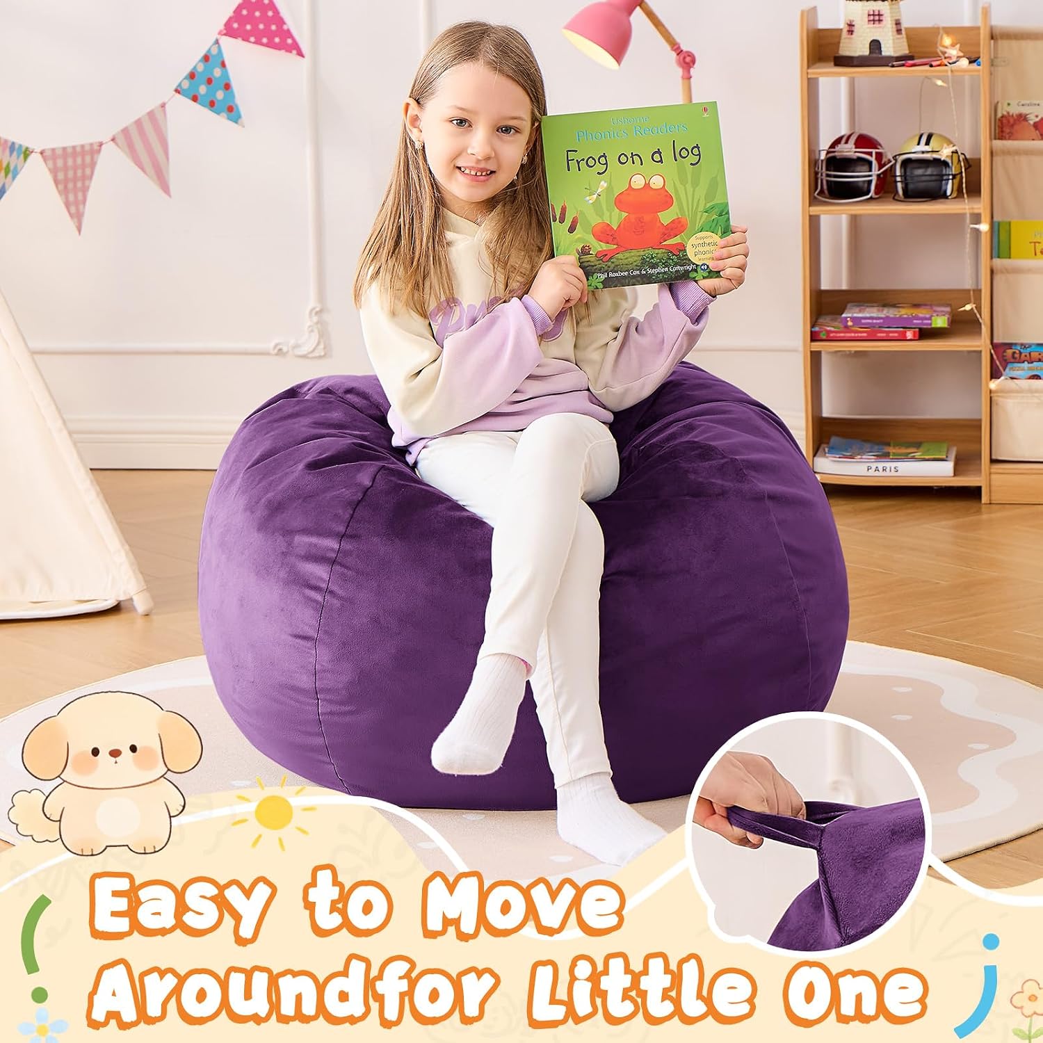Memory Foam Kids Round Bean Bag Chair