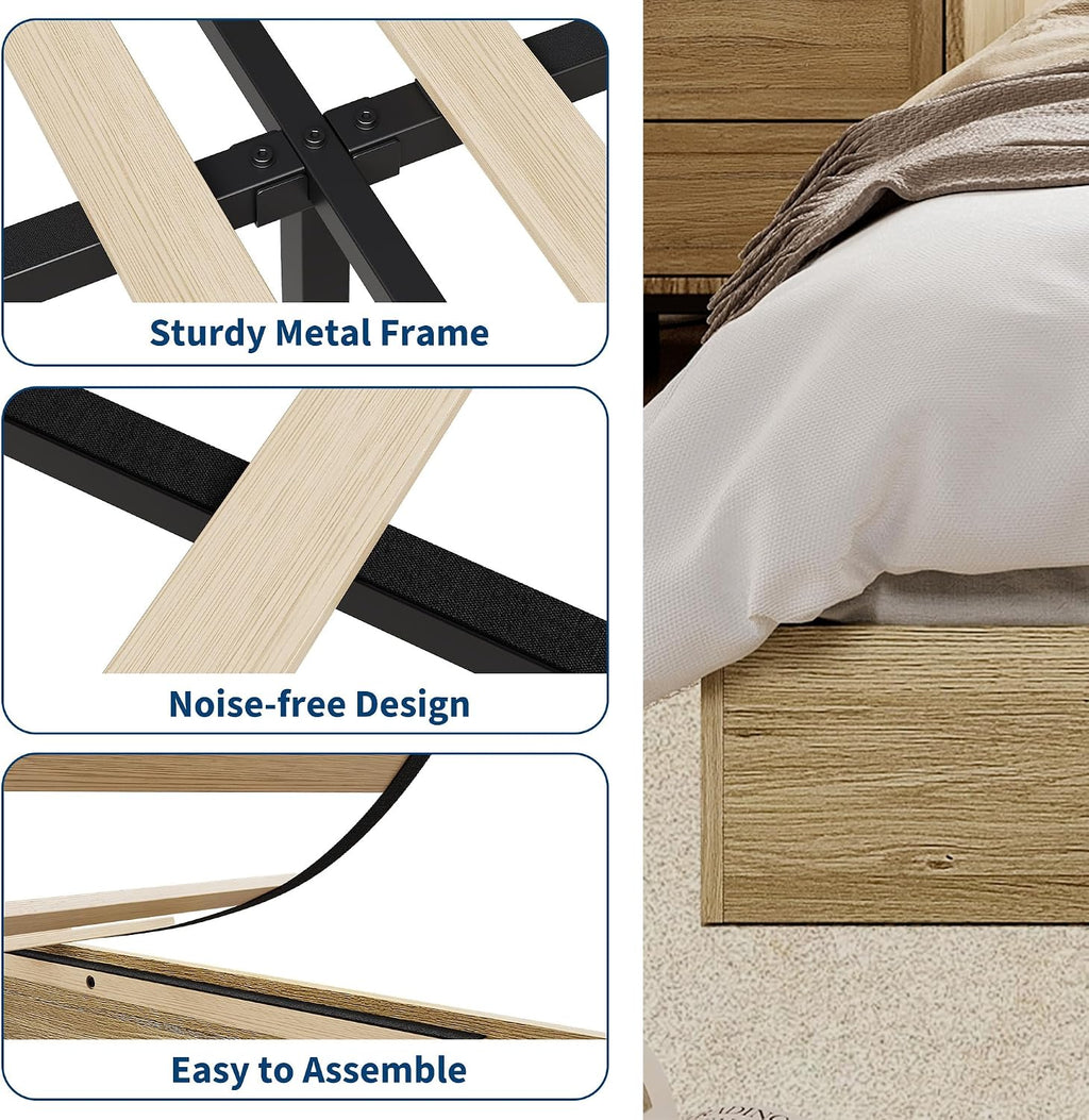 Wood Queen Platform Bed Frame