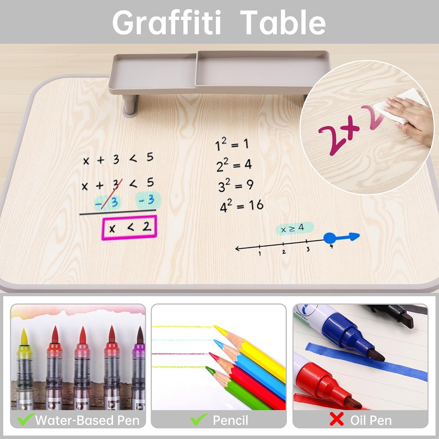 Grey Adjustable Kids Desk Chair Art Table Set