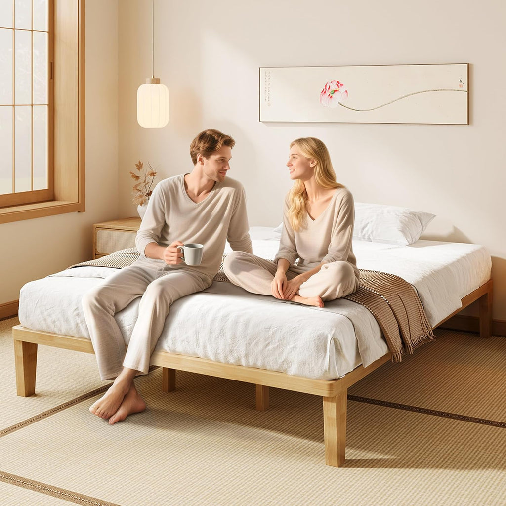 Full Solid Wood Tatami Platform Bed Frame