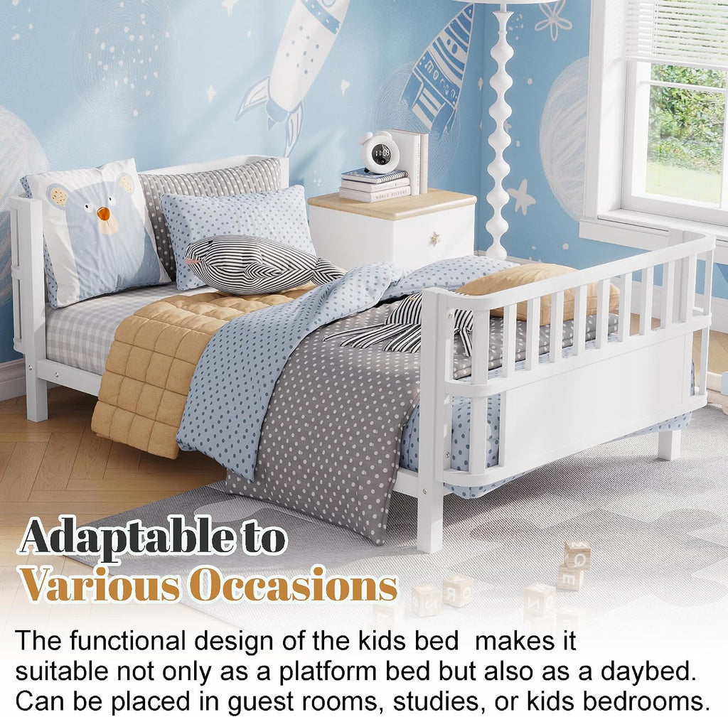 White Montessori Twin Kids Bed