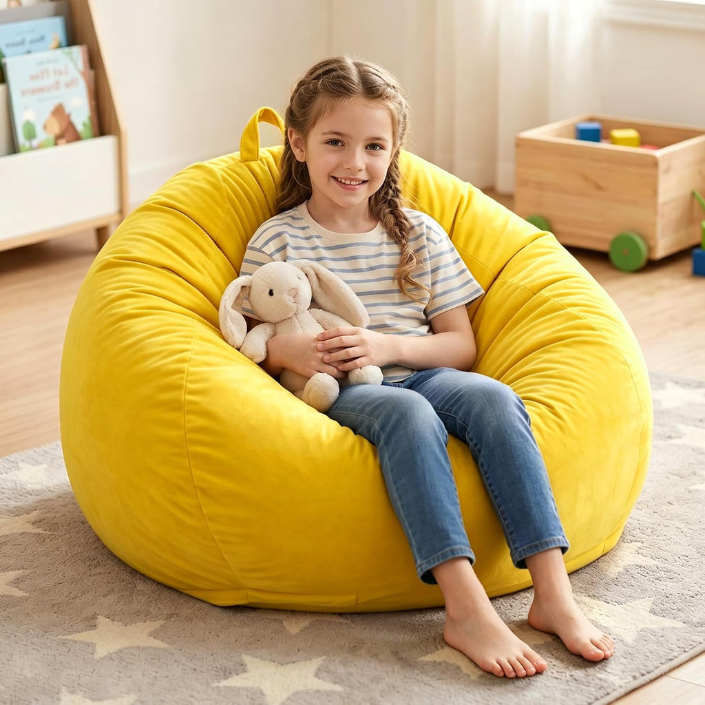 Yellow Teardrop Bean Bag Chair