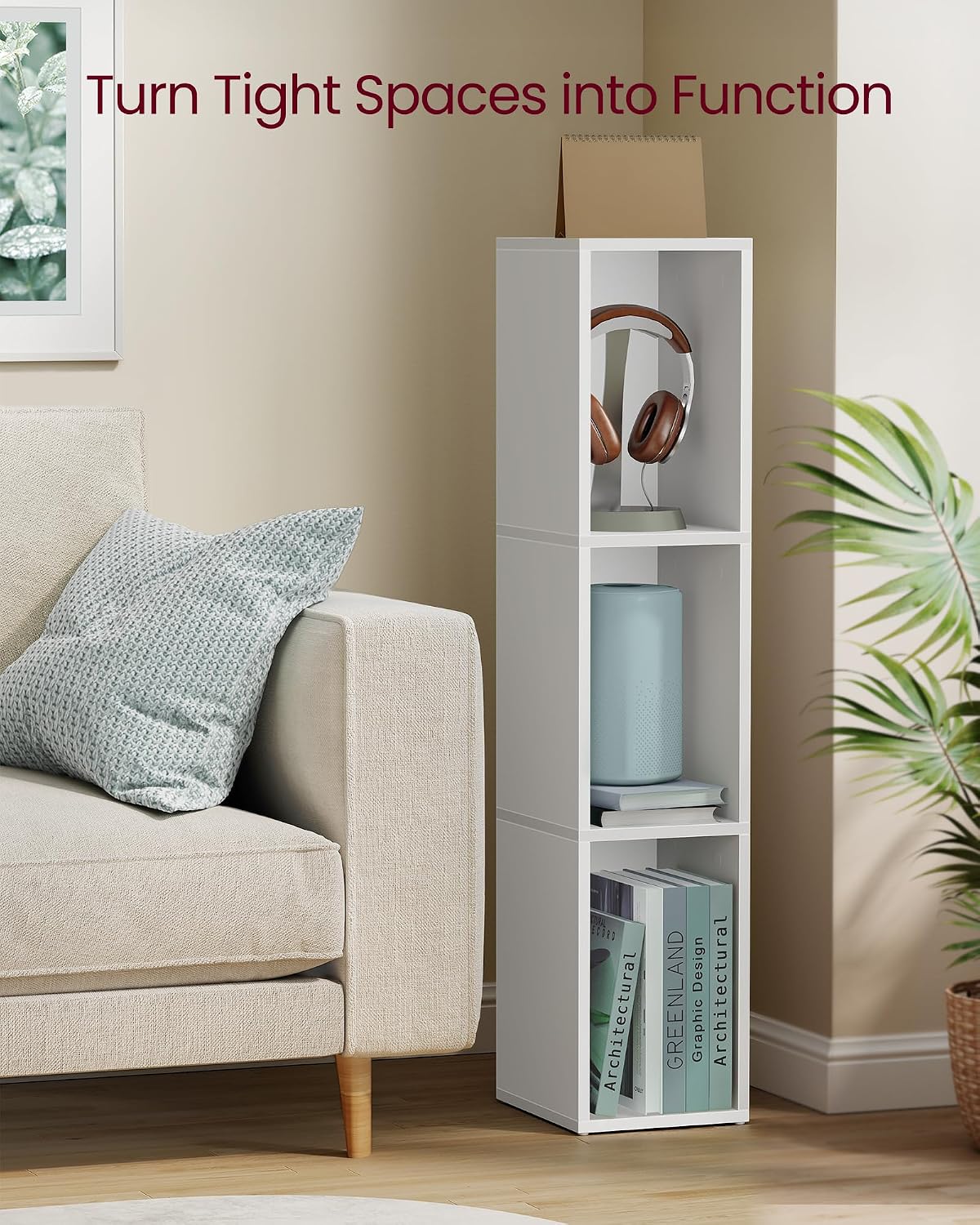 3-Tier Cloud White Open Storage Bookshelf