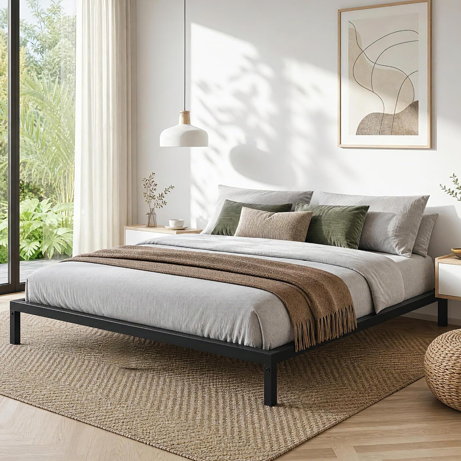 Metal Twin Storage Platform Bed Frame