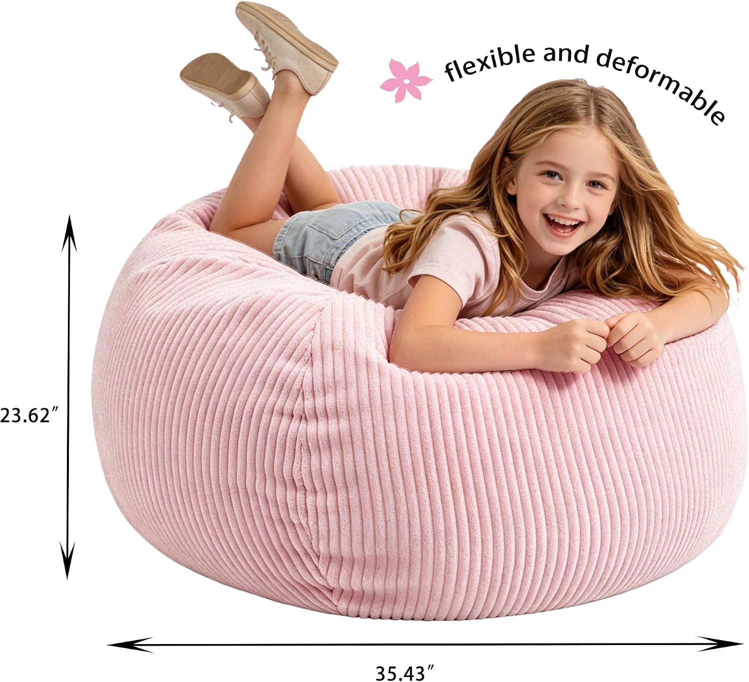 Corduroy Memory Foam Kids Bean Bag Chair