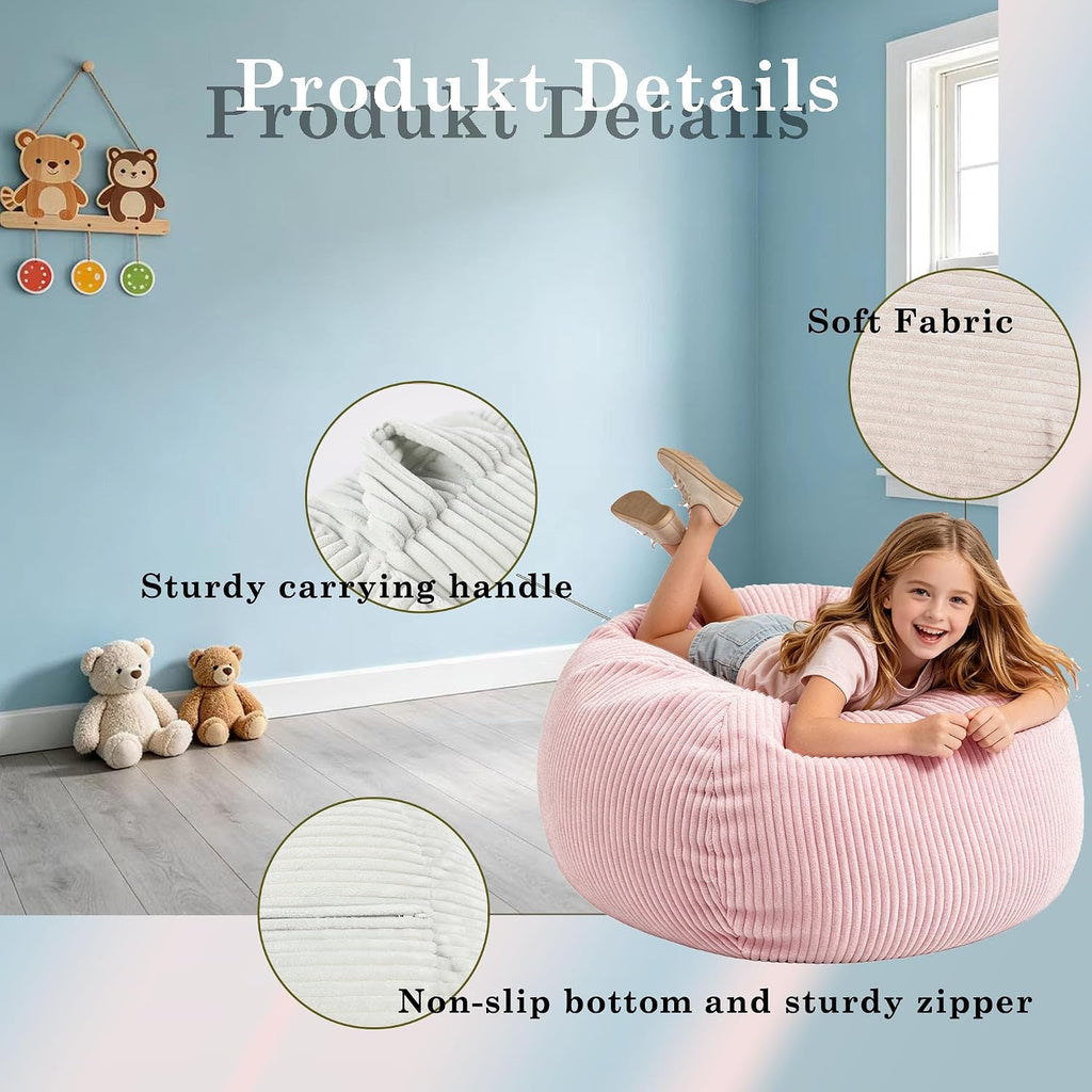 Corduroy Memory Foam Kids Bean Bag Chair