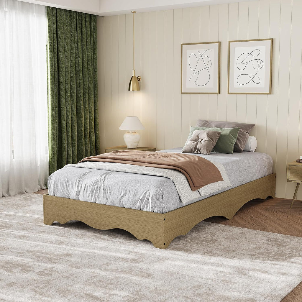 Wave Wood Twin Platform Bed Frame